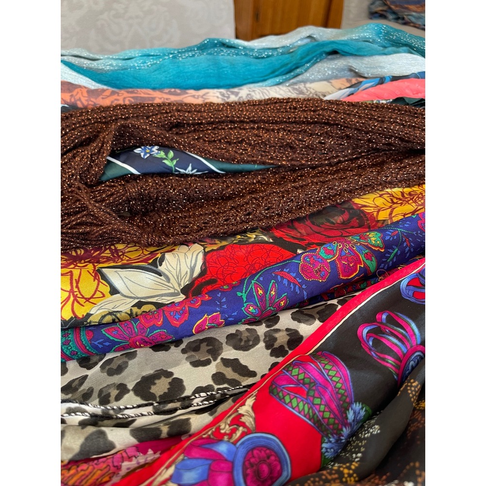 Assorted Womens Scarf Lot Pashmina Silk Velvet Burnout Floral Chiffon Bundle 43 - Picture 11 of 15